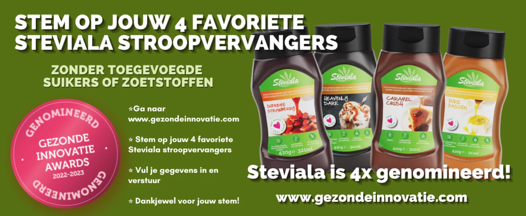 Steviala genomineerd voor de Gezonde Innovatie Awards!