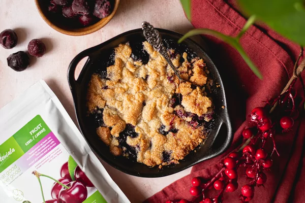 Suikervrije kersen crumble