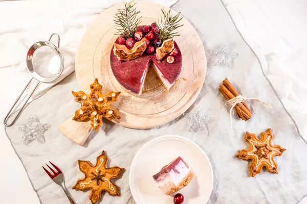 Sugar free Christmas cheesecake