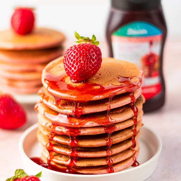 Suikervrije aardbeien pannenkoeken