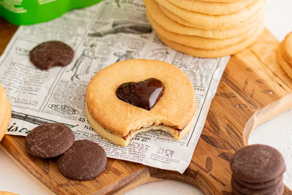 Low carb shortbread cookies with chocolate ganache