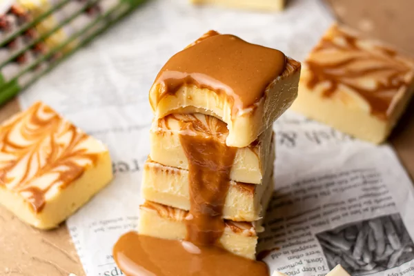 Suikervrije witte chocolade speculoos fudge