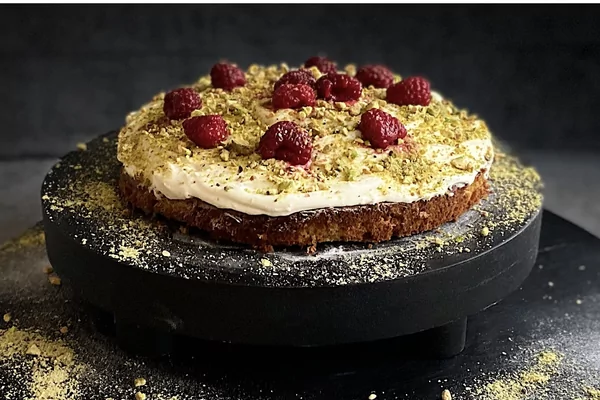 Koolhydraatarme monchou pistache taart