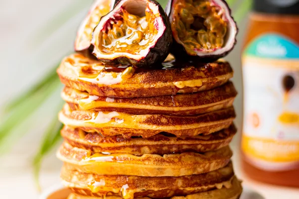 Sugar free passionfruit waffles