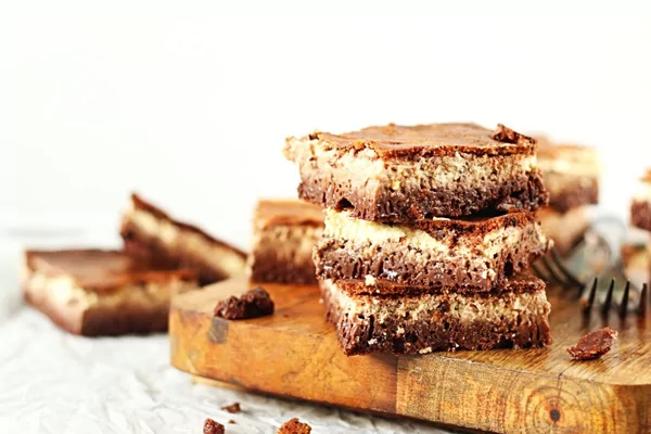 Koolhydraatarme brownie cheesecake