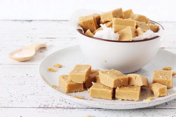 Koolhydraatarme salted caramel fudge